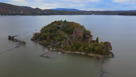 abandoned castle on an island