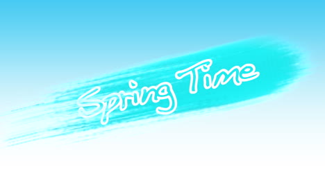 spring time with blue brushes on white gradient