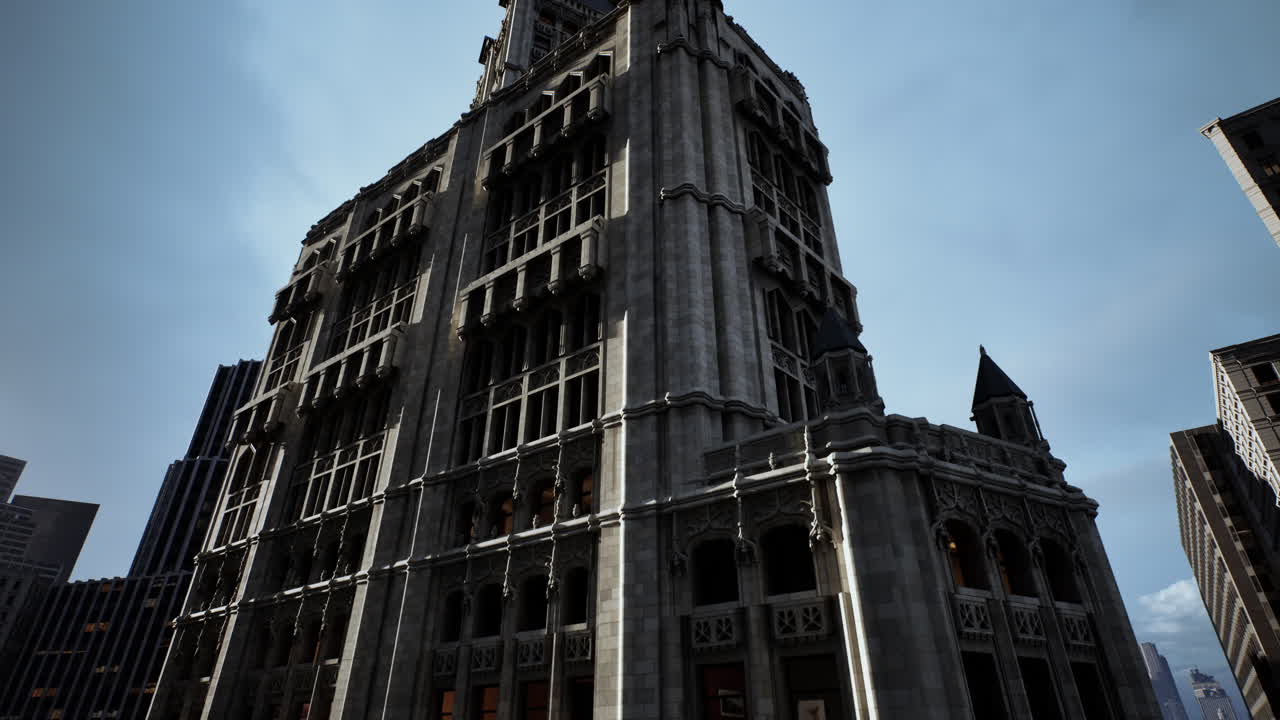 도시 에서 높은 돌 건물