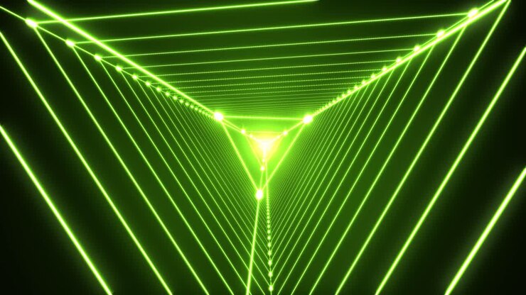 Neon Green Tunnel Geometric Pattern