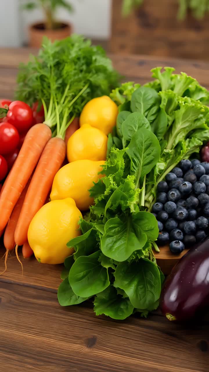 Fresh Organic Fruits and Vegetables 4K
