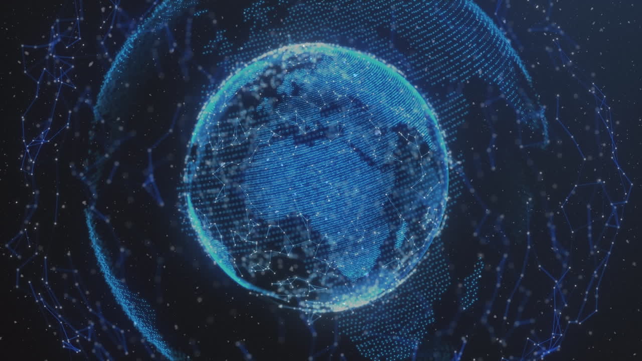 Animation of network of connections over globe