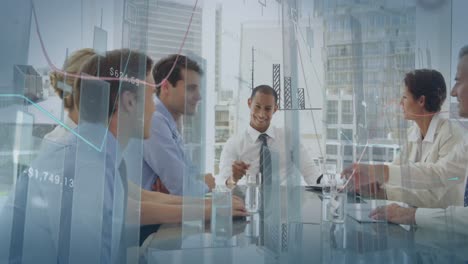business people and graphs 4k
