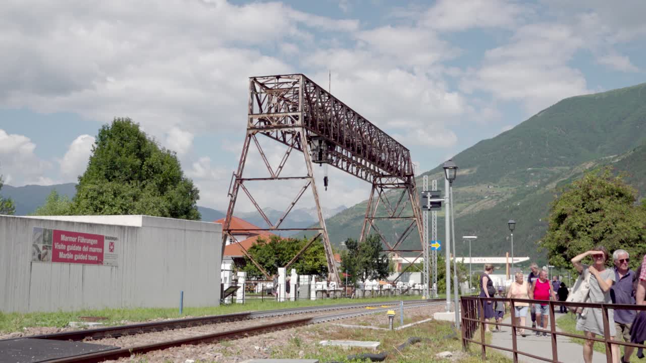 Lasa Marmo near the train station during its open days in Laas - Lasa, South Tyrol, Italy