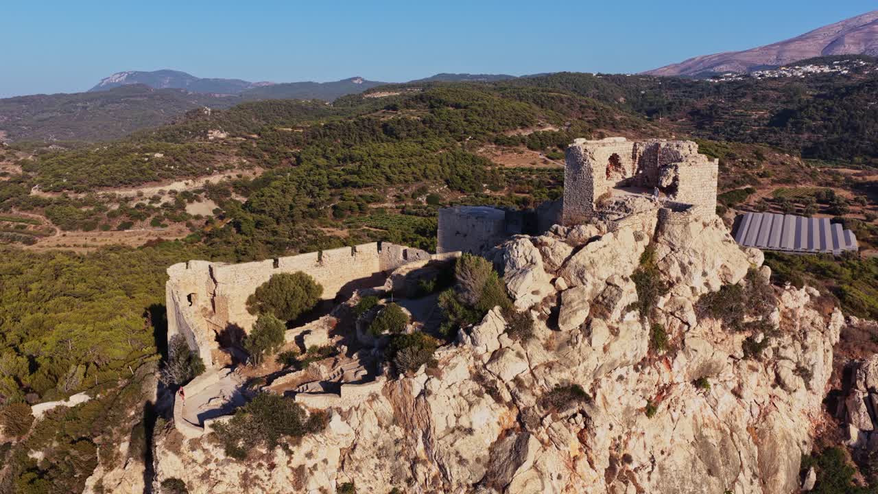 Ancient Castle Ruins on a Rocky Cliff