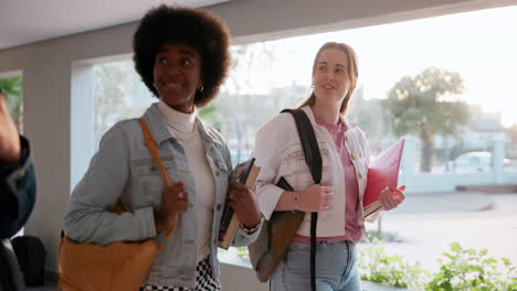 college students walking on campus