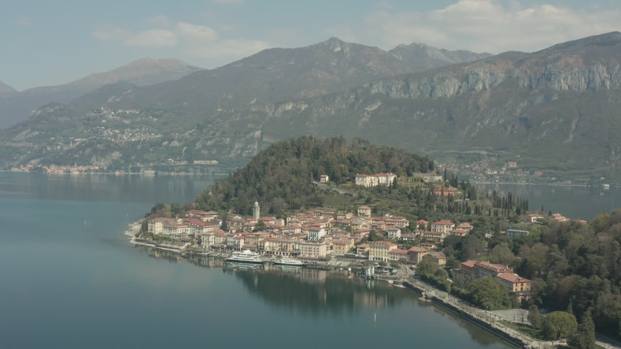 Drone View of Bellagio, Lake Como, in Italy
