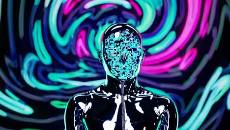 futuristic robot woman portrait