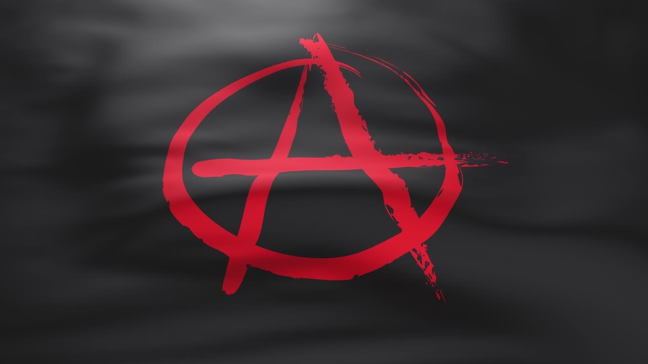 Waving Anarchy flag loop