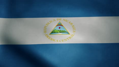 flag of nicaragua, slow motion waving