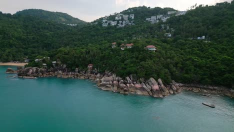 koh samui thailand aerial of silver coral cove beach tropical paradise island