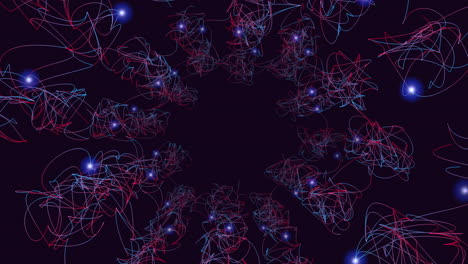 líneas y puntos abstractos y futuristas en la galaxia