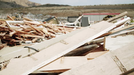 construction waste and debris at a landfill site