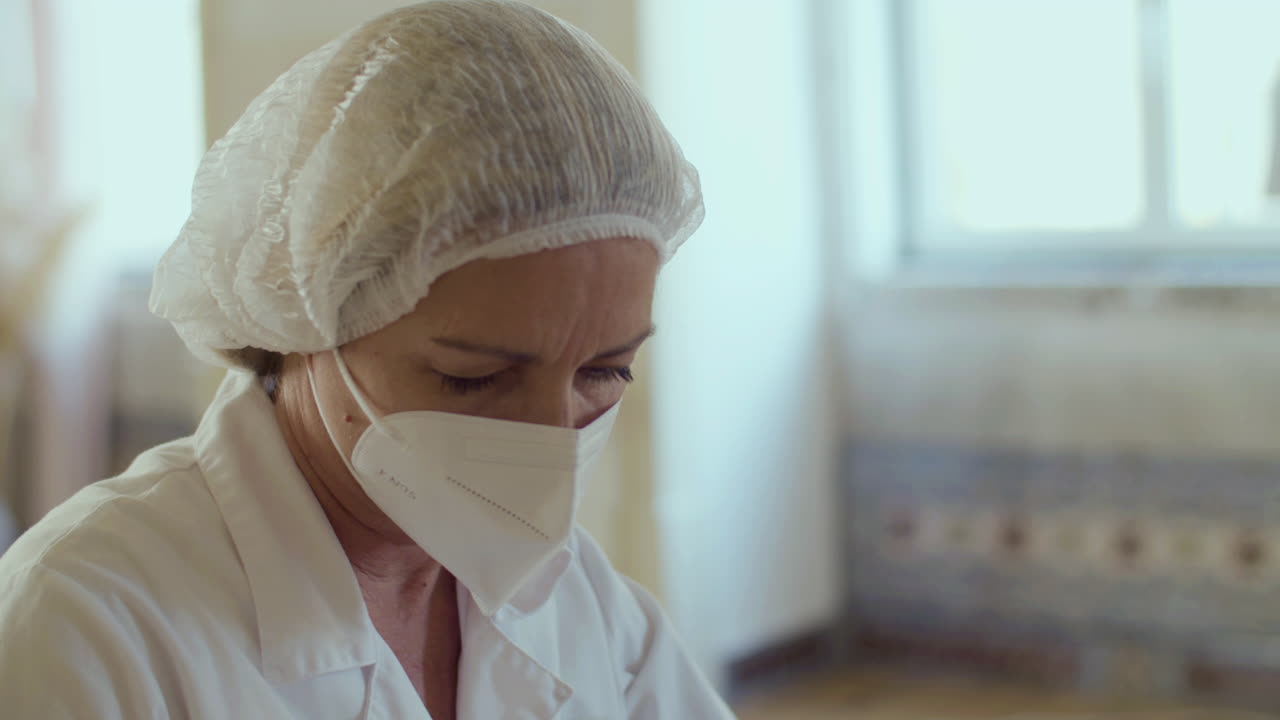 Primo piano di un medico che scrive documenti a casa del paziente.
