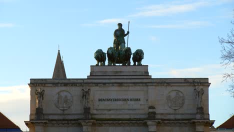 top of siegestor triumphal arch in munich