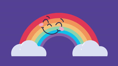 arco iris cómico animación de personajes divertidos