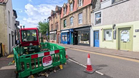 street construction in a small town