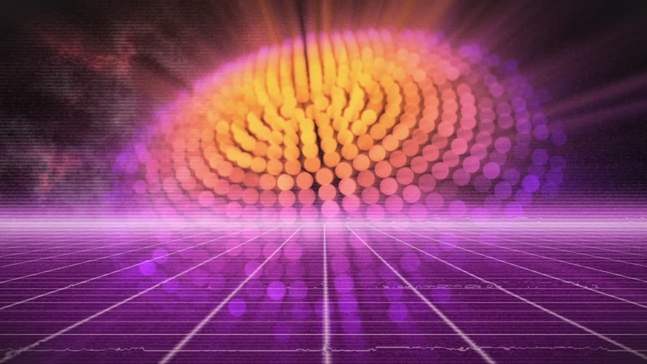 animazione di luci colorate in giallo e viola