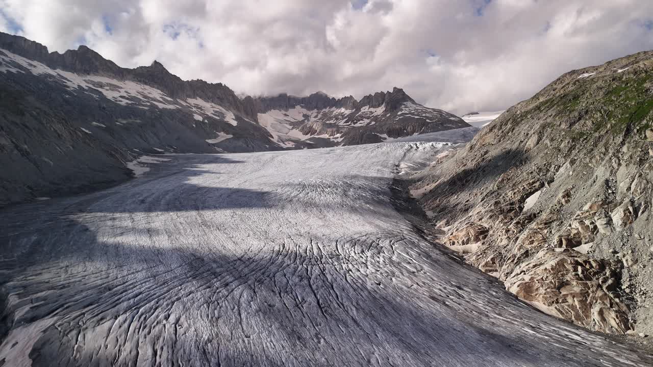 Rhone Glacier Swiss Alps alpine river source in Switzerland mountains landscape