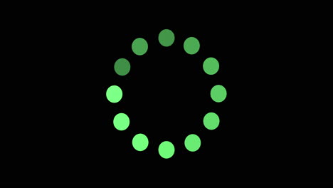 loading animation with green circles
