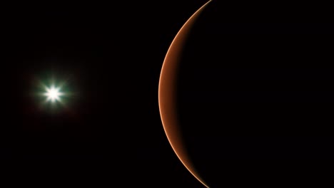 el planeta rojo marte en el cielo estrellado