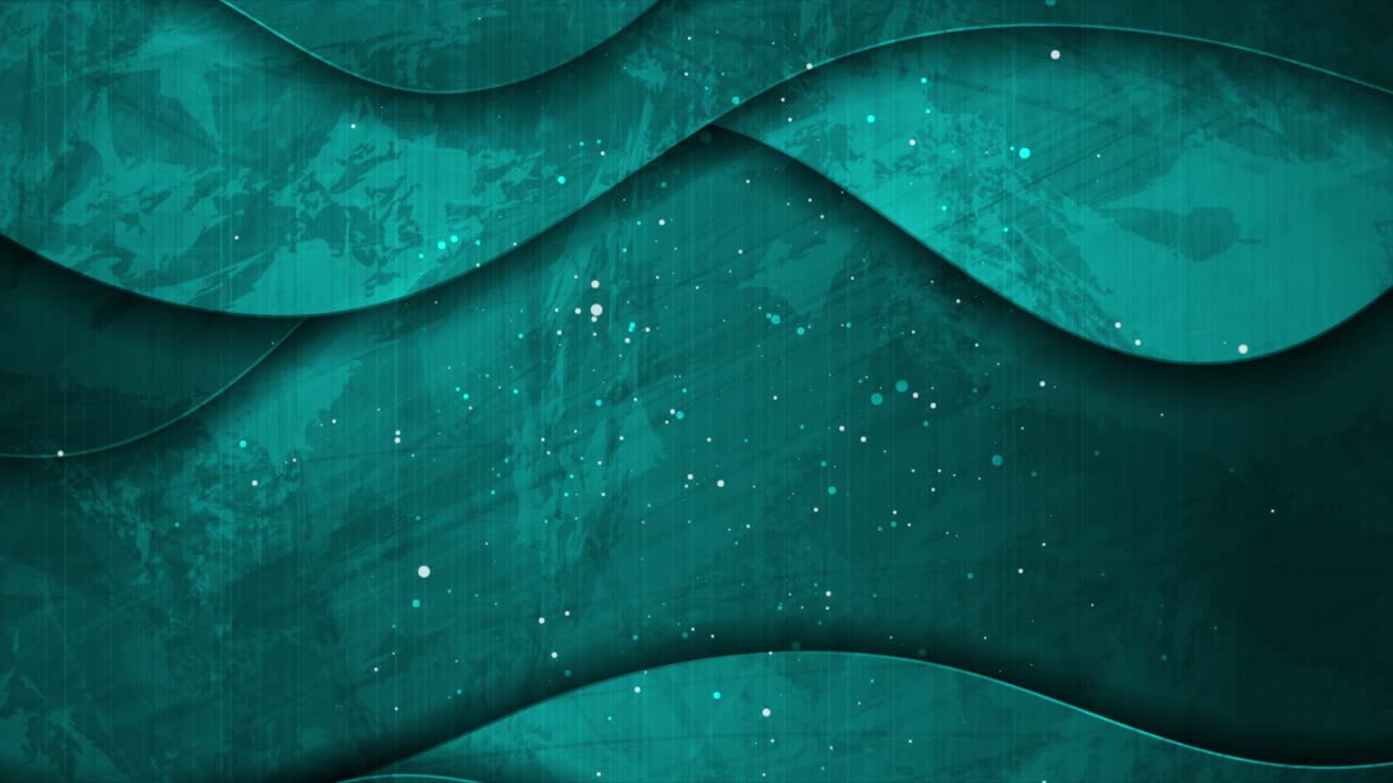 Dark blue abstract grunge wavy motion background with particles
