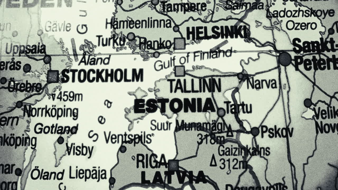 A detailed map showing countries and cities around the Baltic Sea