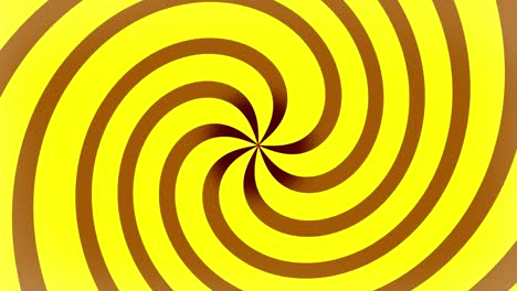 Spiral-twirling-2D-shape-line-animation-optical-illusion-hypnotic-Kaleidoscope-circular-motion-graphics-visual-effect-gradient-background-colour-gold-yellow