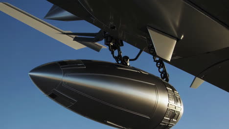 closeup of an airplane engine