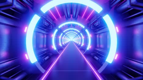 neon glowing futuristic tunnel