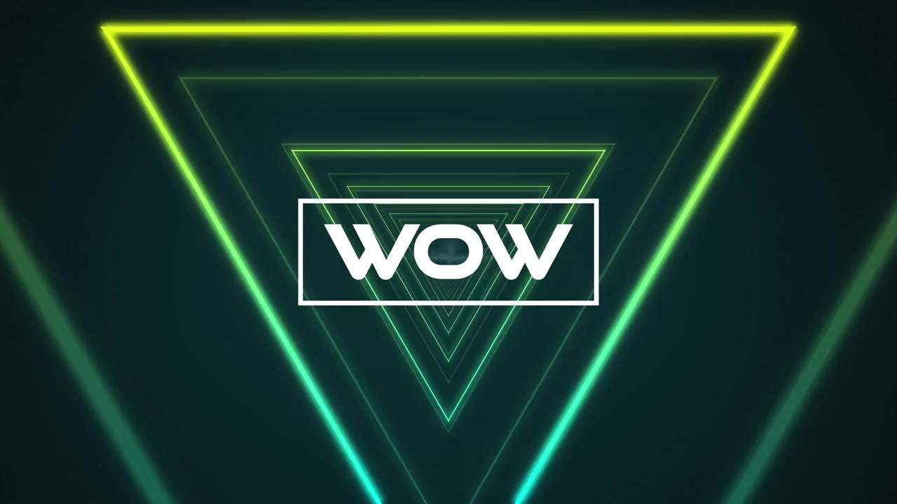 Animazione della parola Wow sullo schermo di un videogioco