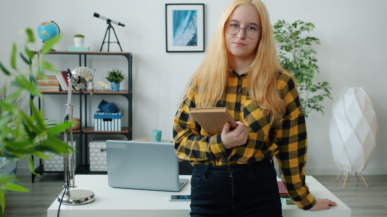 Teenage Girl Studying at Home