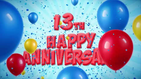 13th happy anniversary celebration graphic design