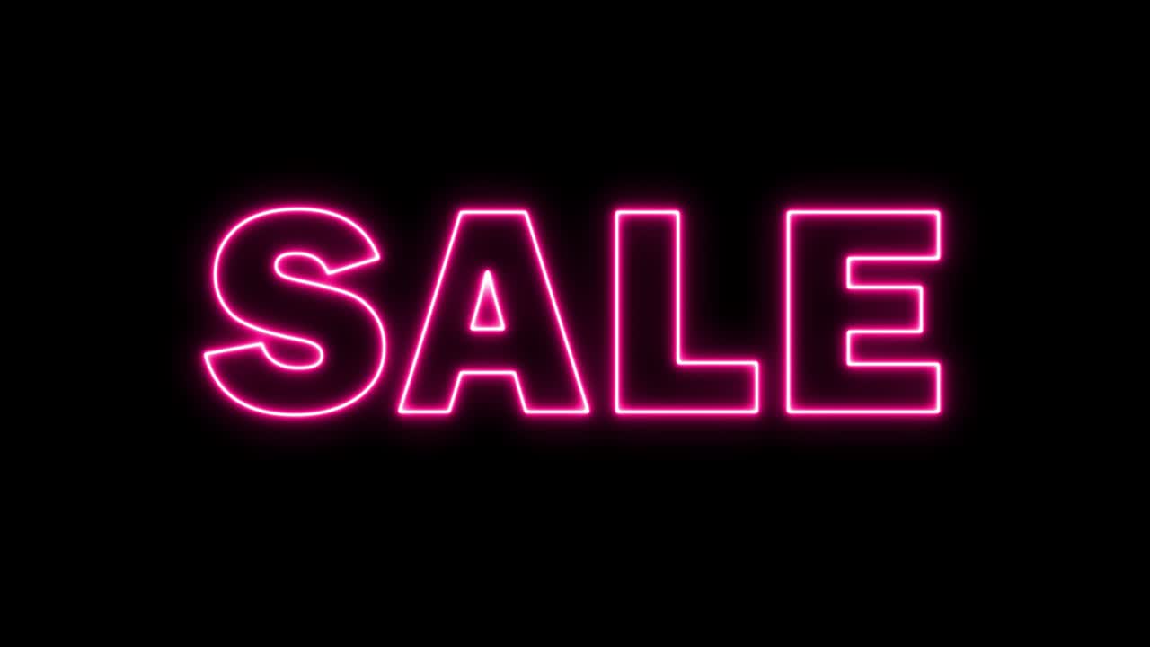 cartel de neón de venta