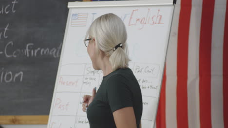 teacher leading an english class