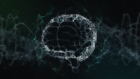 animación digital del cerebro humano girando contra un fondo negro