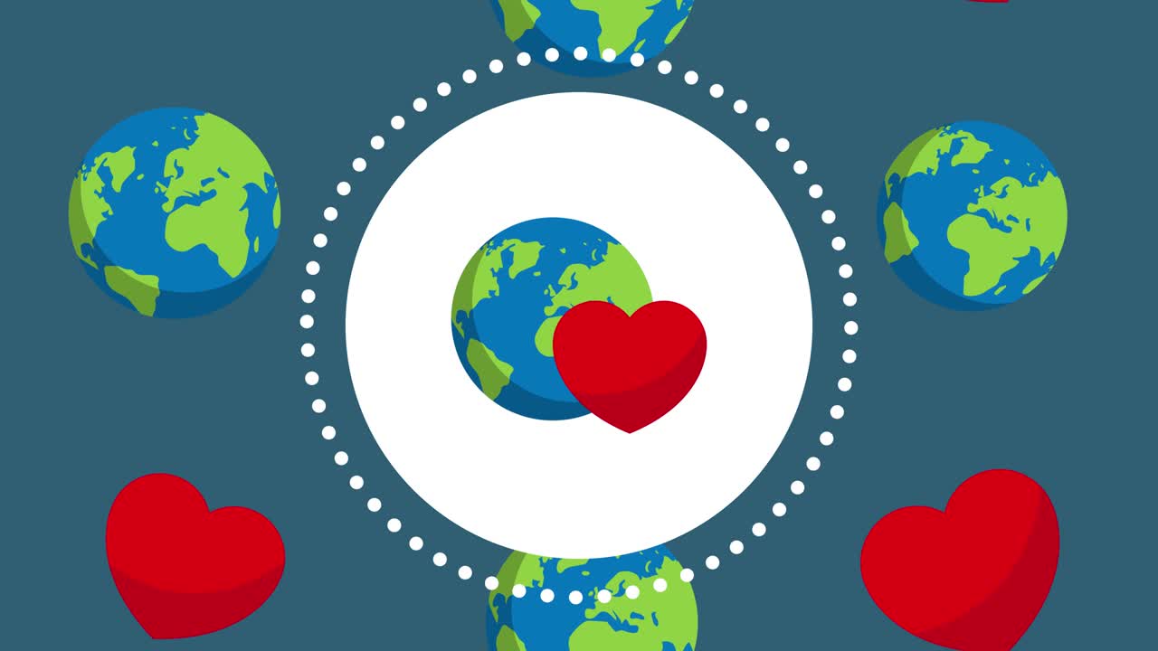 심장 및 지구 애니메이션 컨셉