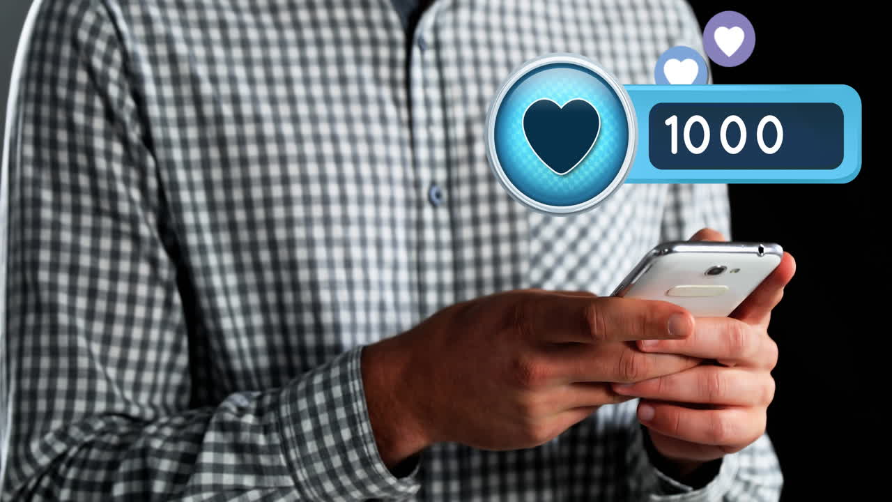 hombre enviando mensajes de texto en su teléfono 4k