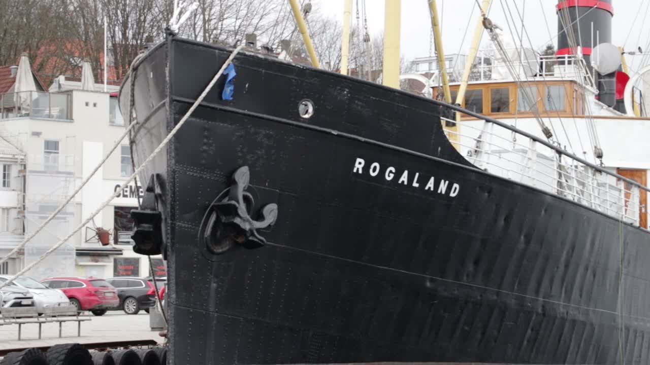 The historic ship Rogaland docked near Stavanger Maritime Museum