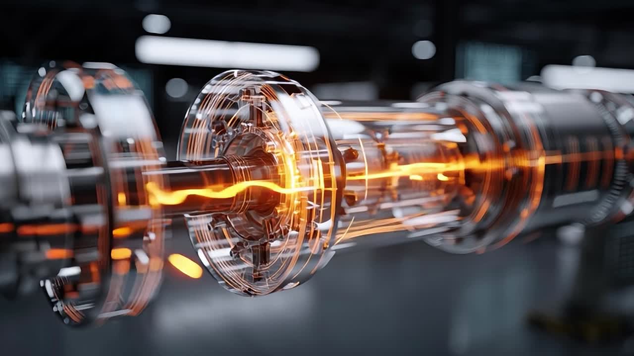 Electric energy flows through a futuristic transparent turbine concept