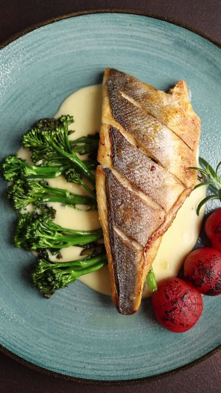 Fish with Broccolini and Sauce