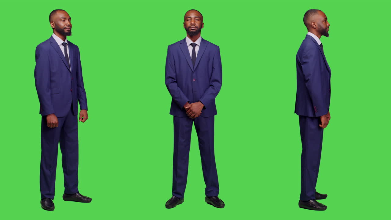 Three images of a well-dressed African American man