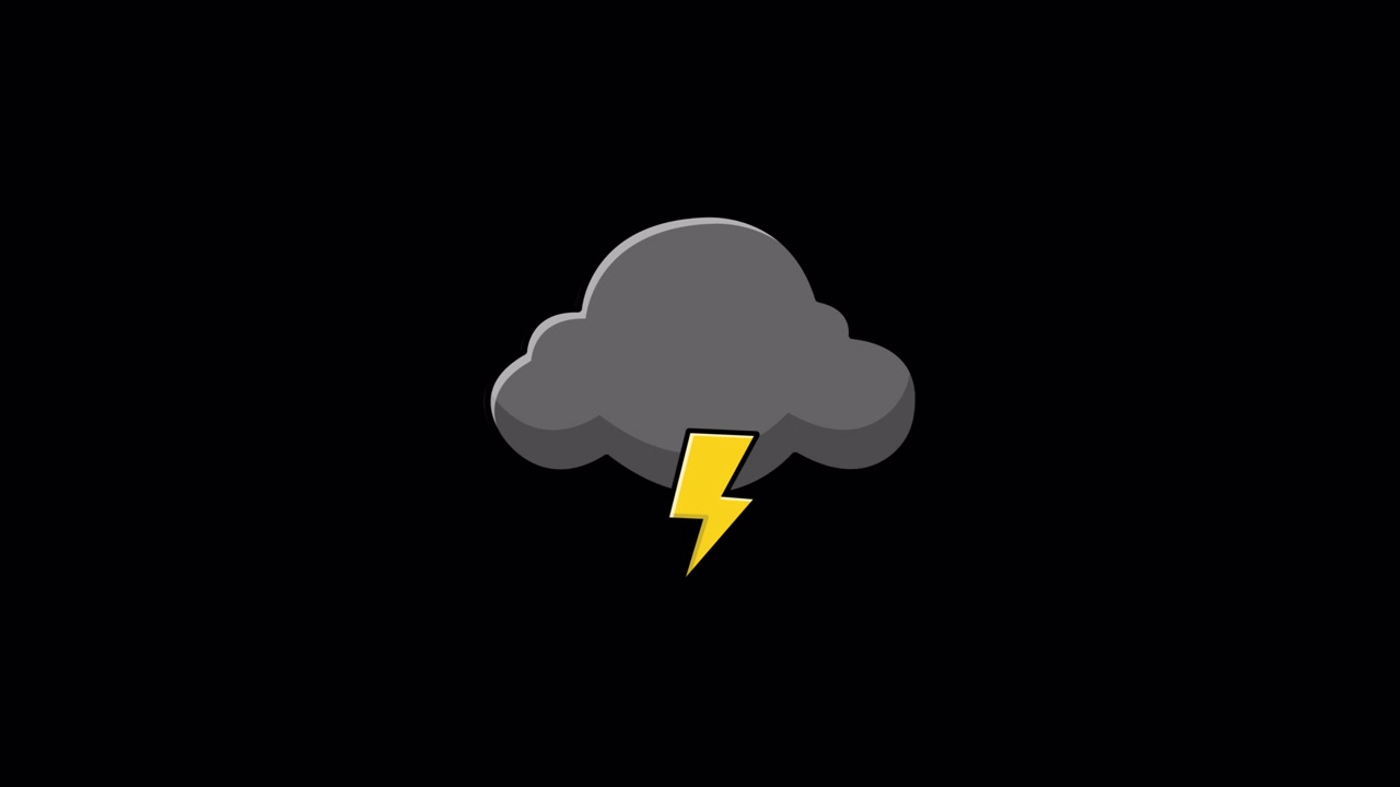 Animeret ikon af stormsky og lyn