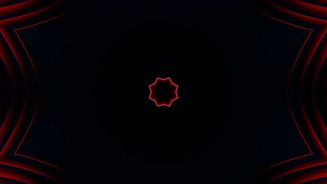 fondo rojo y negro con patrón de estrella en el centro. ciclo de caleidoscopio vj