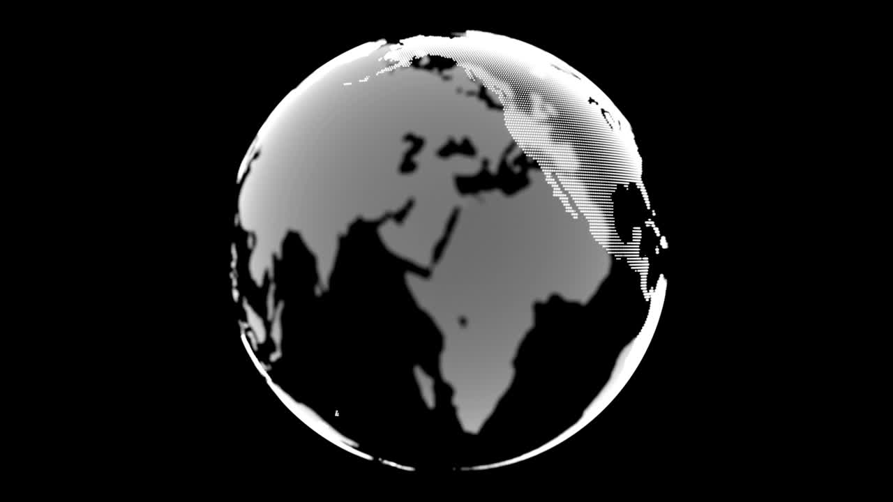 3d globo digital moderno de bucle blanco