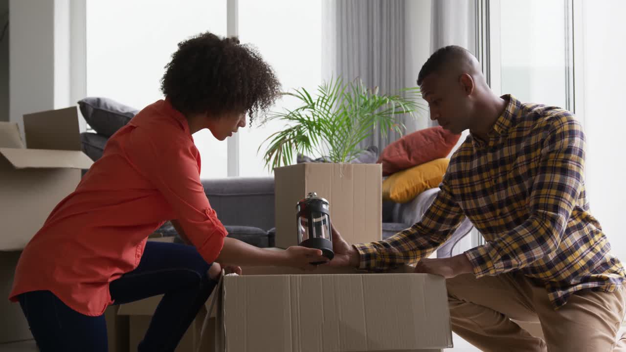 Couple moving in to a new home