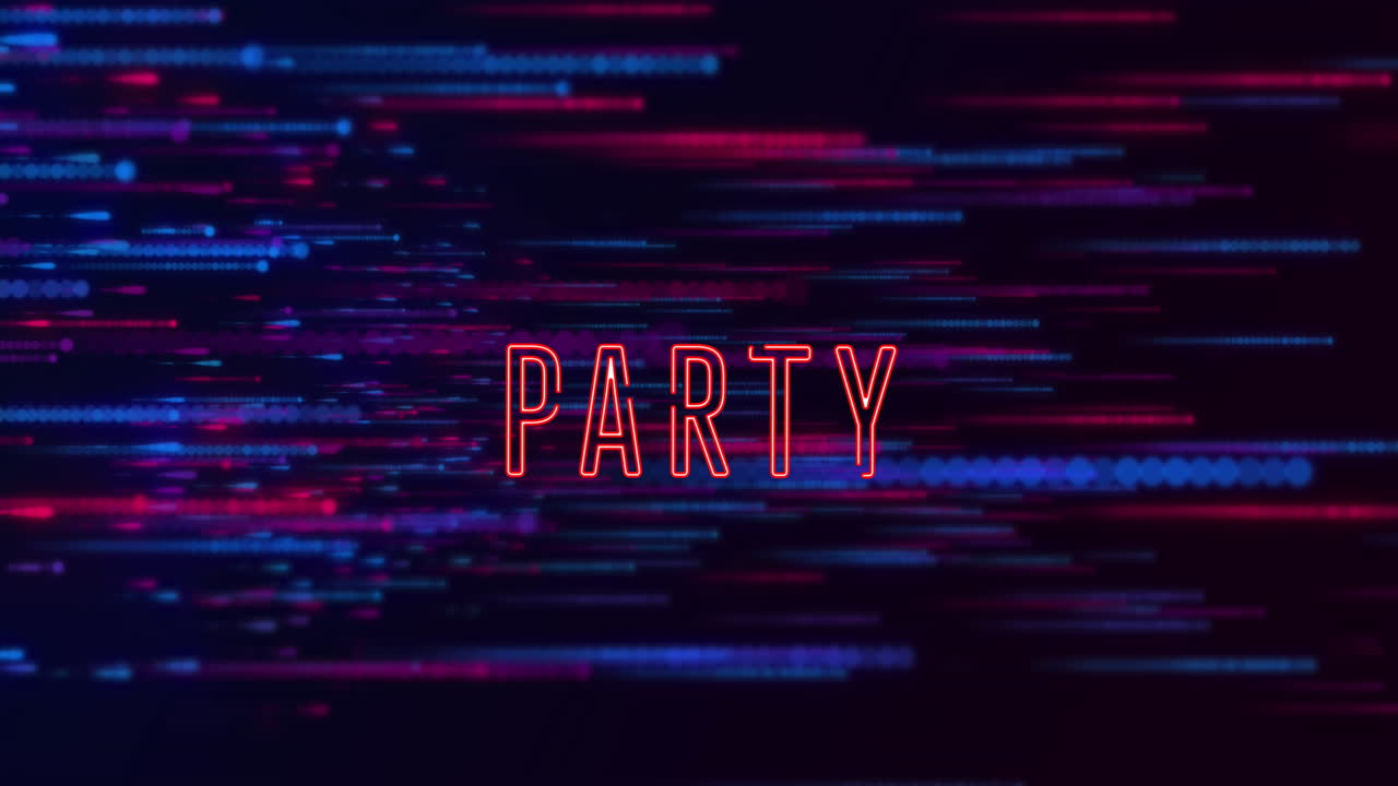 Animation de texte de fête sur un motif abstrait sur fond noir