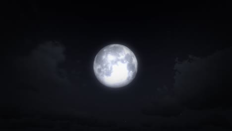 full moon in a dark night sky