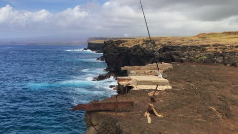 Pan-A-La-Izquierda-Hacia-El-Océano-Pacífico-En-El-área-De-Buceo-Del-Acantilado-De-South-Point-En-La-Isla-Grande-De-Hawaii