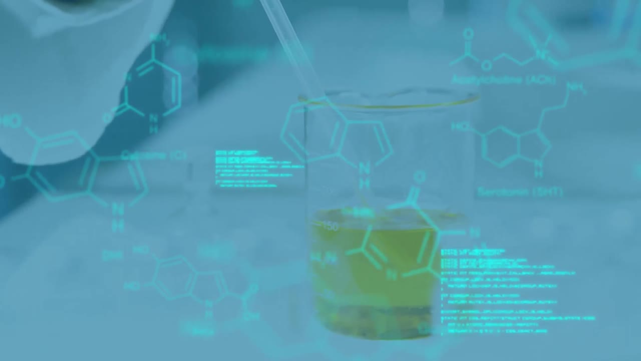 animación del procesamiento de datos sobre el médico con el vaso